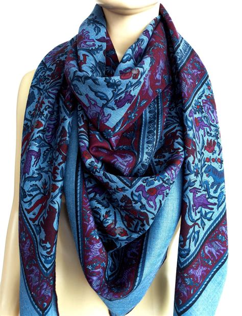 hermes chasse en inde cashmere|HERMES Cashmere Silk Chasse En Inde Shawl 140.